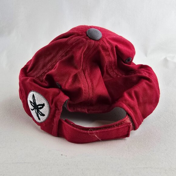 Ohio State Buckeyes Hat Mens One Size Red Adjustable Cap Embroidered OSU Cotton - Picture 7 of 11